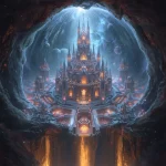 Infinite Royal Civilization Existing Within a Crystal Cathedral Carved Into a Living Comet | Indian prompt