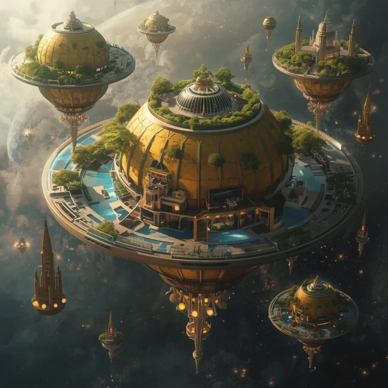 Luxury Giant Floating Orbital Orchard With Planet Sized Fruits and Crystal Kingdoms | prompt for Gemini AI copy and paste — AI image prompt