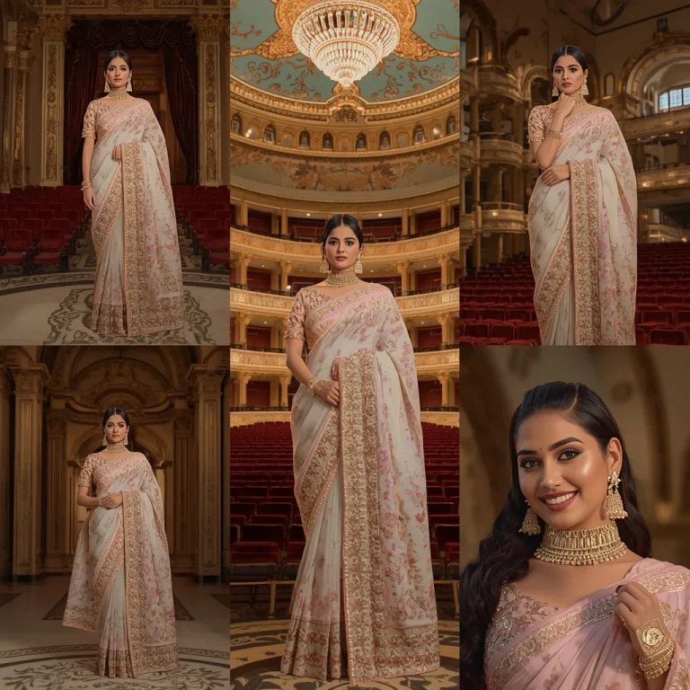 Premium Fashion Saree Inside Grand Luxury Opera House Editorial Experience | prompt ai — AI image prompt